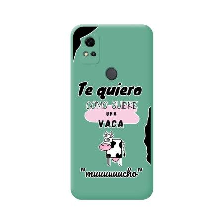 Funda Silicona Líquida Verde para ZTE Blade A31 diseño Vaca Dibujos