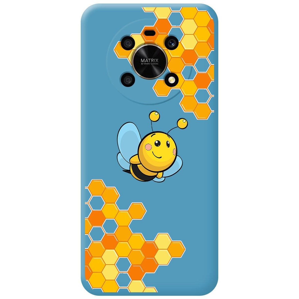 Funda Silicona Líquida Azul para Huawei Honor Magic 4 Lite diseño Abeja Dibujos