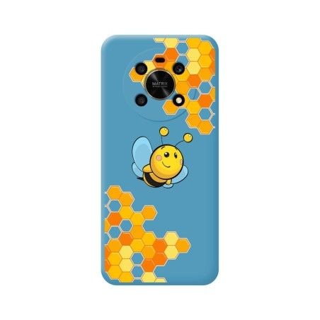 Funda Silicona Líquida Azul para Huawei Honor Magic 4 Lite diseño Abeja Dibujos