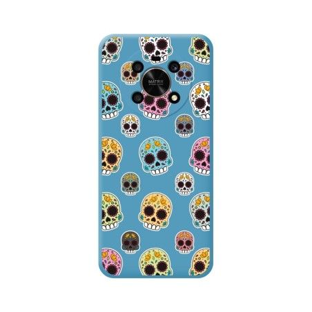 Funda Silicona Líquida Azul para Huawei Honor Magic 4 Lite diseño Catrina Dibujos