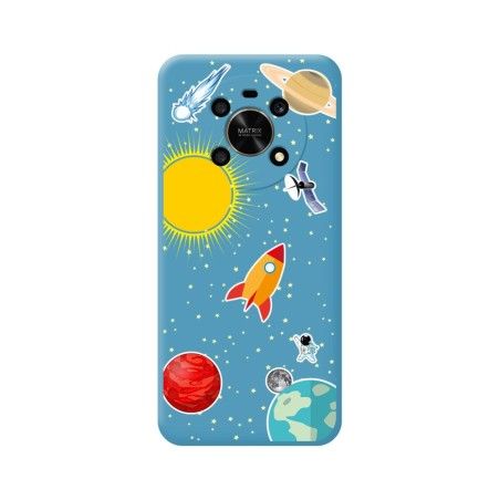 Funda Silicona Líquida Azul para Huawei Honor Magic 4 Lite diseño Espacio Dibujos