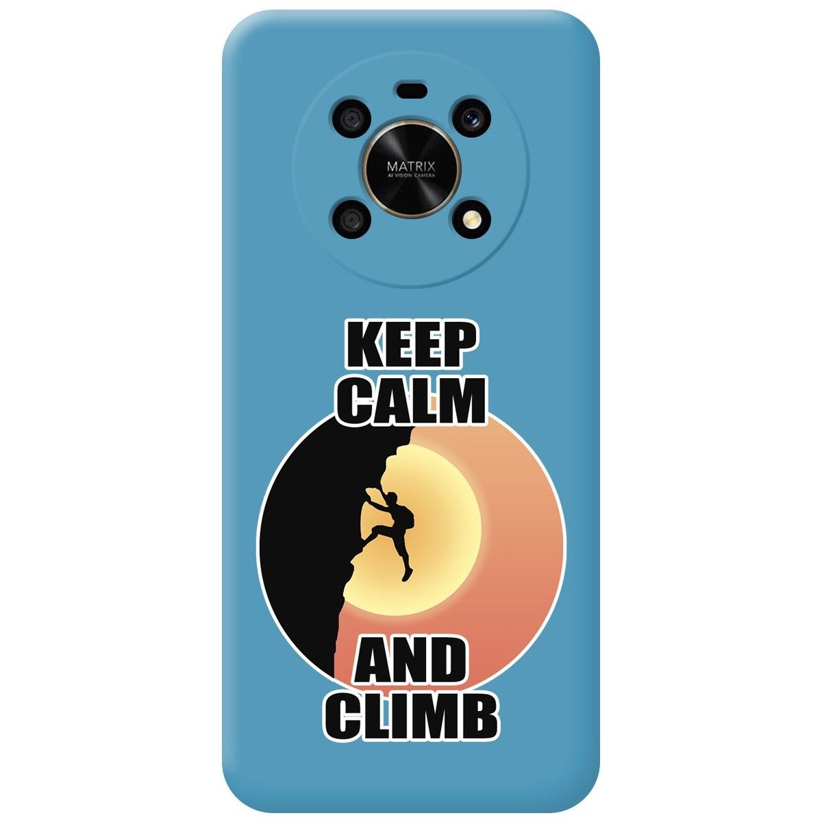 Funda Silicona Líquida Azul para Huawei Honor Magic 4 Lite diseño Hombre Escalada Dibujos