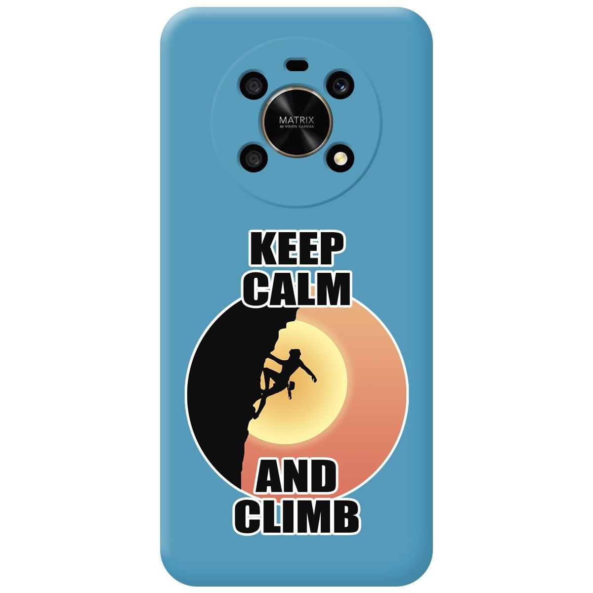 Funda Silicona Líquida Azul para Huawei Honor Magic 4 Lite diseño Mujer Escalada Dibujos