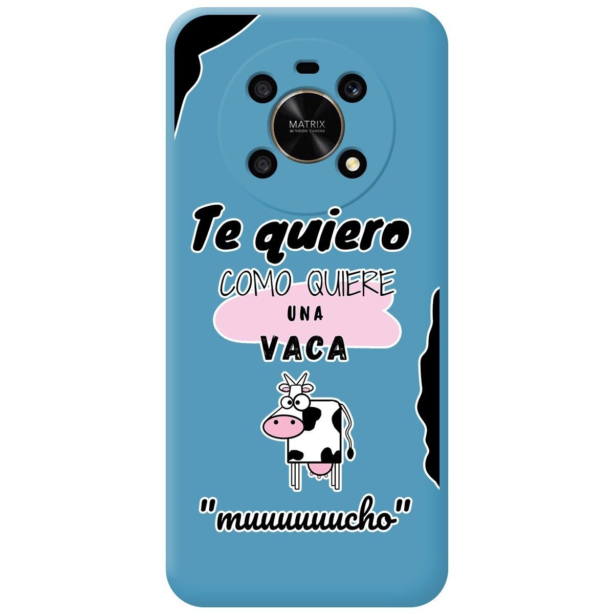 Funda Silicona Líquida Azul para Huawei Honor Magic 4 Lite diseño Vaca Dibujos