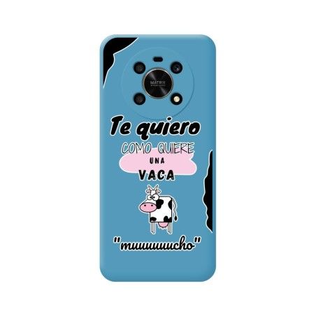 Funda Silicona Líquida Azul para Huawei Honor Magic 4 Lite diseño Vaca Dibujos
