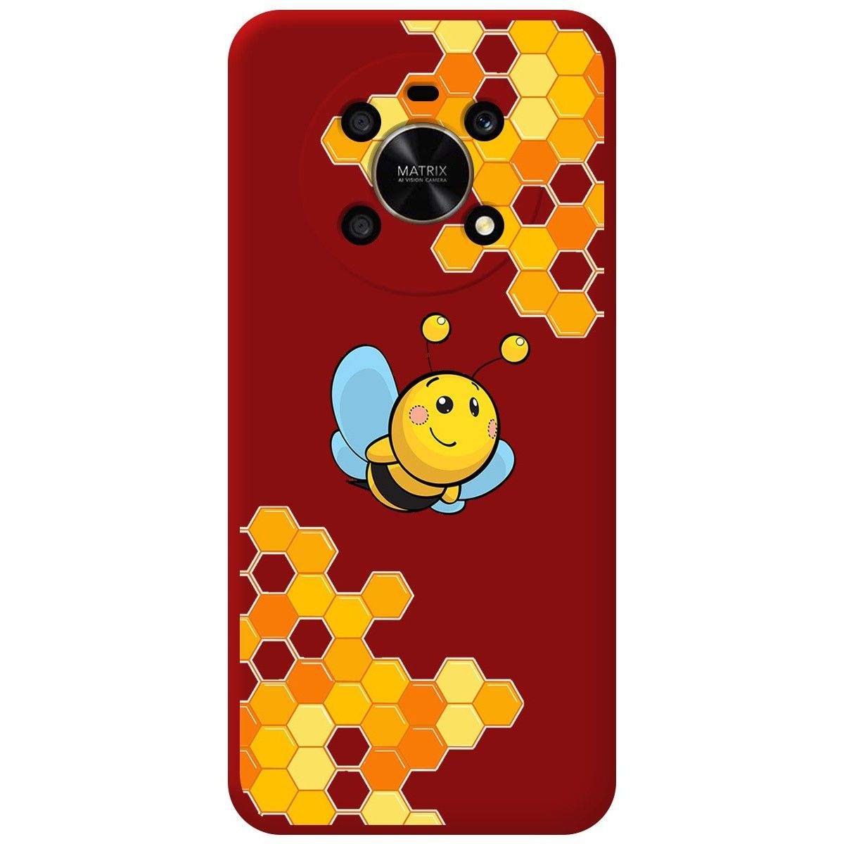 Funda Silicona Líquida Roja para Huawei Honor Magic 4 Lite diseño Abeja Dibujos