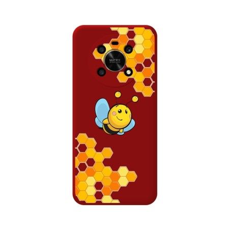 Funda Silicona Líquida Roja para Huawei Honor Magic 4 Lite diseño Abeja Dibujos