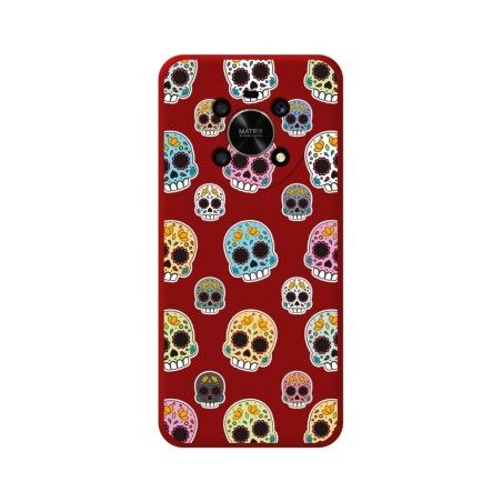 Funda Silicona Líquida Roja para Huawei Honor Magic 4 Lite diseño Catrina Dibujos