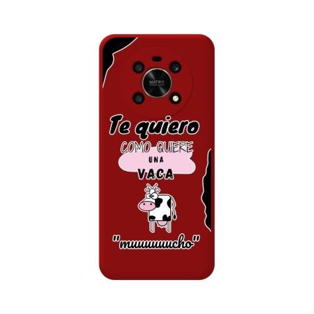 Funda Silicona Líquida Roja para Huawei Honor Magic 4 Lite diseño Vaca Dibujos