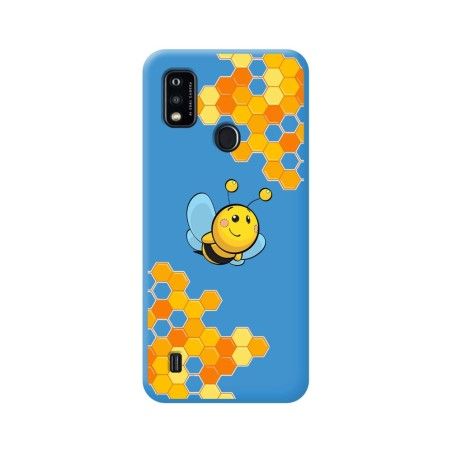 Funda Silicona Líquida Azul para ZTE Blade A51 diseño Abeja Dibujos