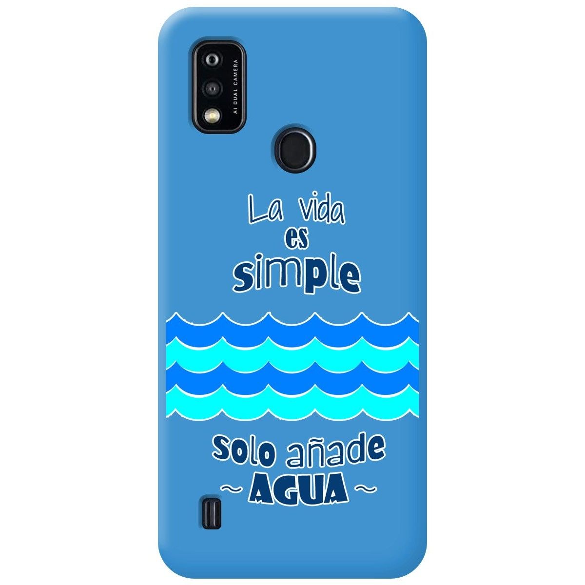 Funda Silicona Líquida Azul para ZTE Blade A51 diseño Agua Dibujos