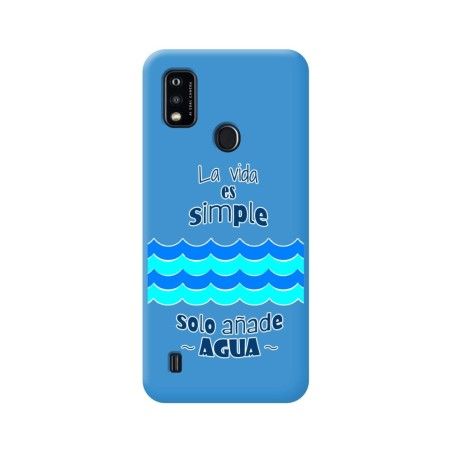Funda Silicona Líquida Azul para ZTE Blade A51 diseño Agua Dibujos