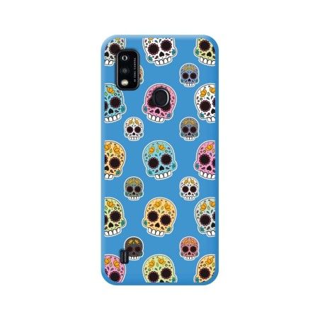 Funda Silicona Líquida Azul para ZTE Blade A51 diseño Catrina Dibujos
