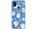 Funda Silicona Líquida Azul para ZTE Blade A51 diseño Cerdos Dibujos