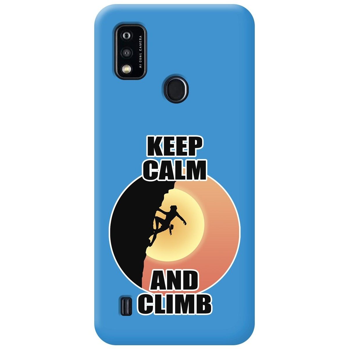 Funda Silicona Líquida Azul para ZTE Blade A51 diseño Mujer Escalada Dibujos