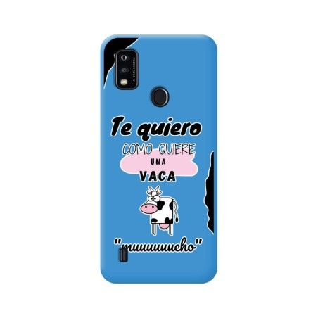 Funda Silicona Líquida Azul para ZTE Blade A51 diseño Vaca Dibujos