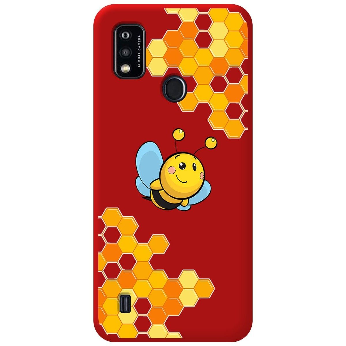 Funda Silicona Líquida Roja para ZTE Blade A51 diseño Abeja Dibujos