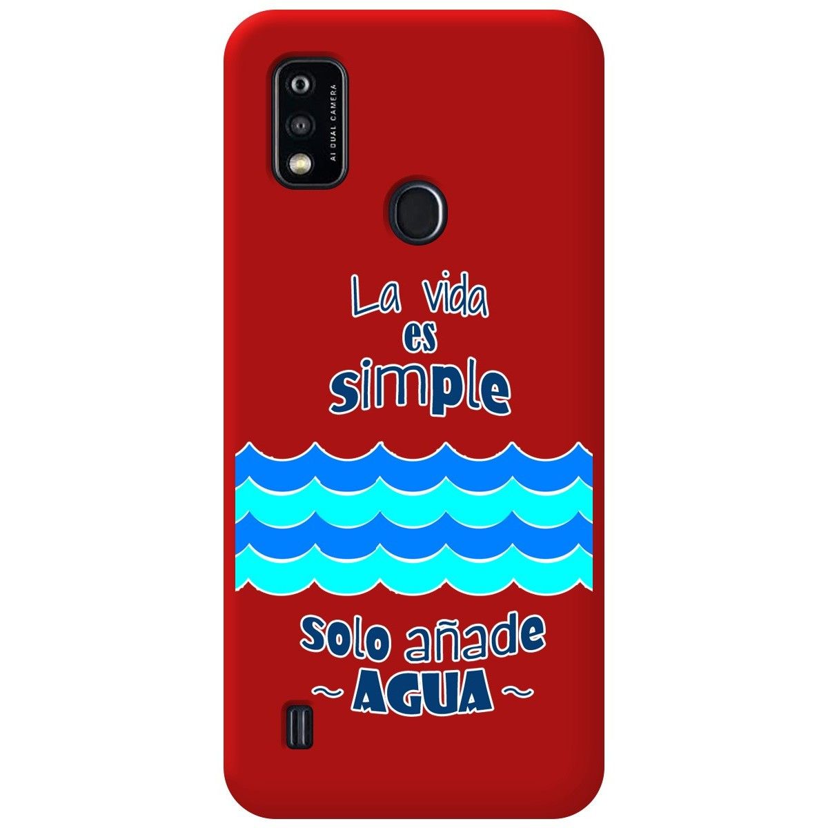 Funda Silicona Líquida Roja para ZTE Blade A51 diseño Agua Dibujos