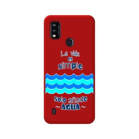 Funda Silicona Líquida Roja para ZTE Blade A51 diseño Agua Dibujos