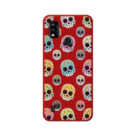 Funda Silicona Líquida Roja para ZTE Blade A51 diseño Catrina Dibujos