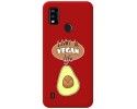Funda Silicona Líquida Roja para ZTE Blade A51 diseño Vegan Life Dibujos