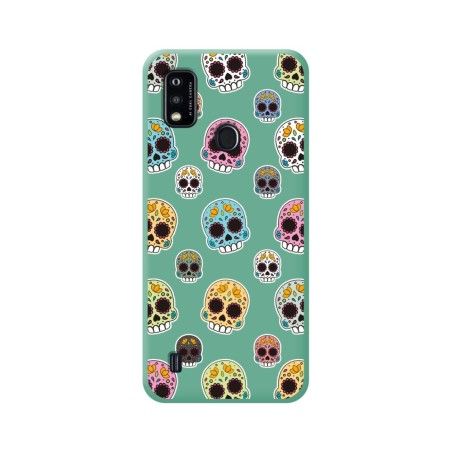 Funda Silicona Líquida Verde para ZTE Blade A51 diseño Catrina Dibujos