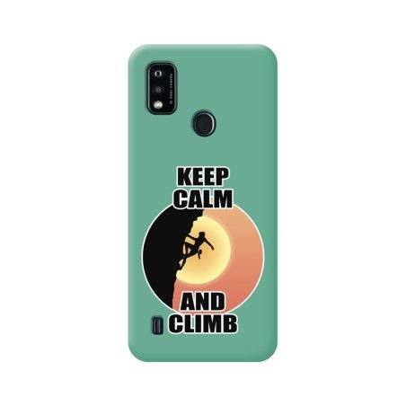 Funda Silicona Líquida Verde para ZTE Blade A51 diseño Mujer Escalada Dibujos