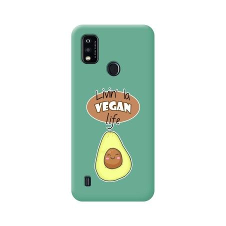 Funda Silicona Líquida Verde para ZTE Blade A51 diseño Vegan Life Dibujos