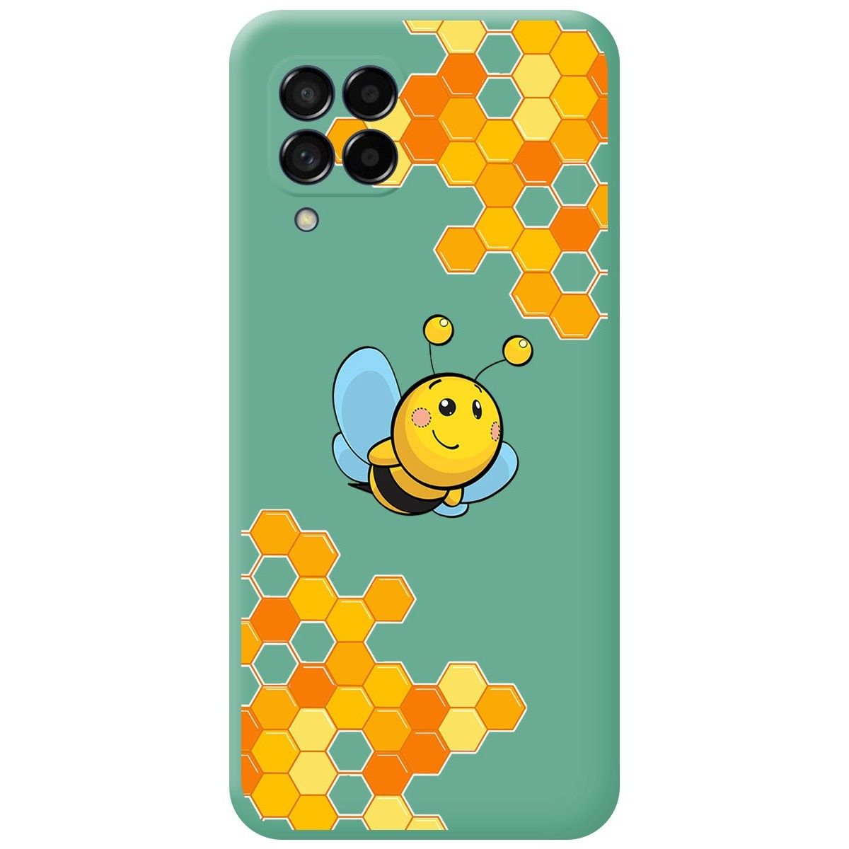 Funda Silicona Líquida Verde para Samsung Galaxy M53 5G diseño Abeja Dibujos