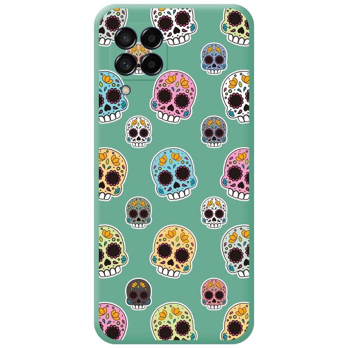 Funda Silicona Líquida Verde para Samsung Galaxy M53 5G diseño Catrina Dibujos
