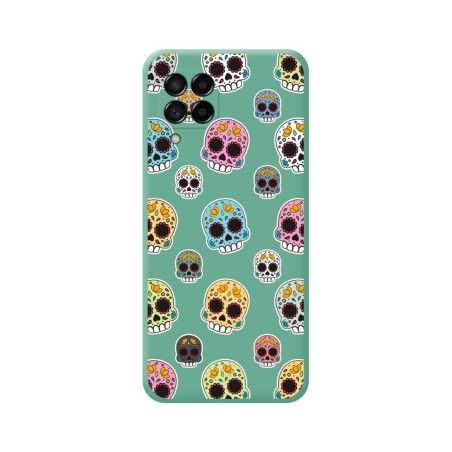 Funda Silicona Líquida Verde para Samsung Galaxy M53 5G diseño Catrina Dibujos