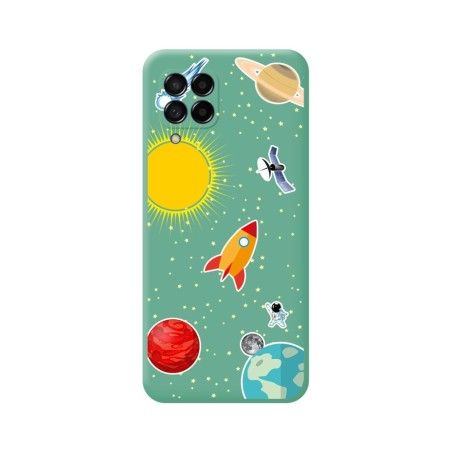 Funda Silicona Líquida Verde para Samsung Galaxy M53 5G diseño Espacio Dibujos