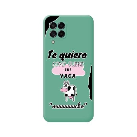 Funda Silicona Líquida Verde para Samsung Galaxy M53 5G diseño Vaca Dibujos
