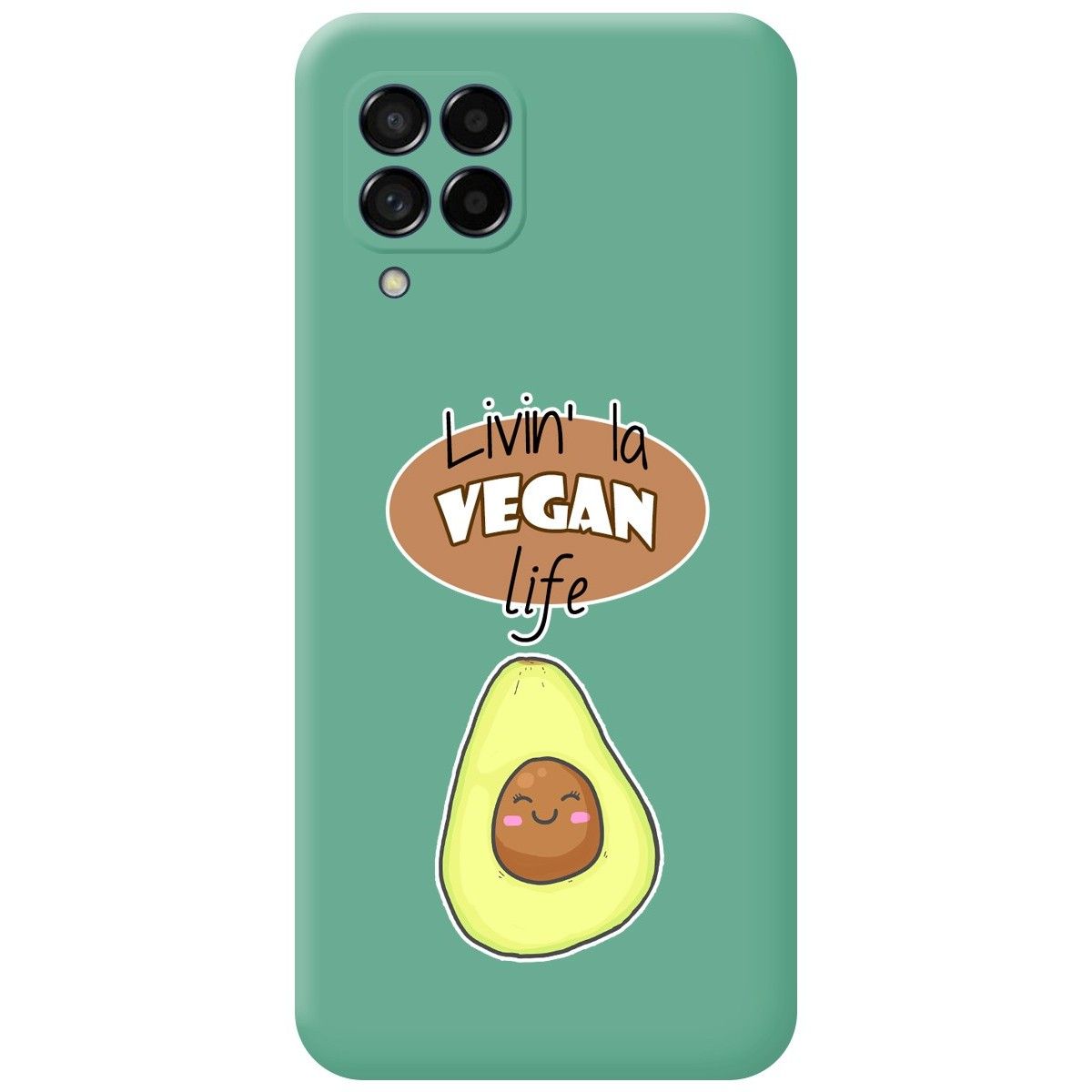Funda Silicona Líquida Verde para Samsung Galaxy M53 5G diseño Vegan Life Dibujos