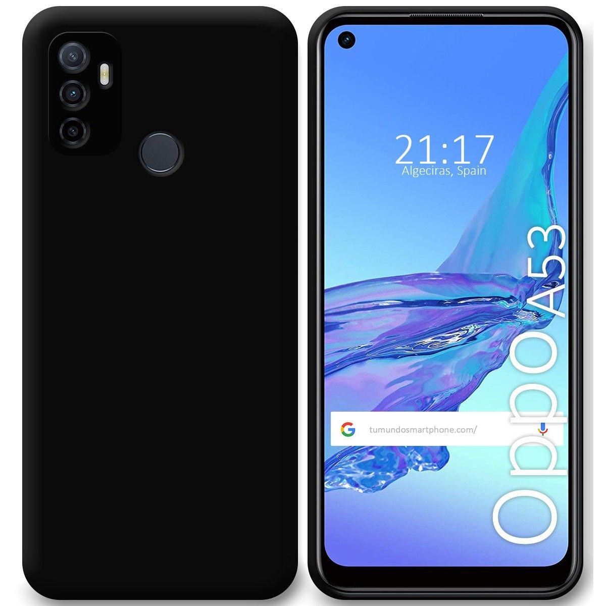 Funda Silicona Gel TPU Negra para Oppo A53 / A53s