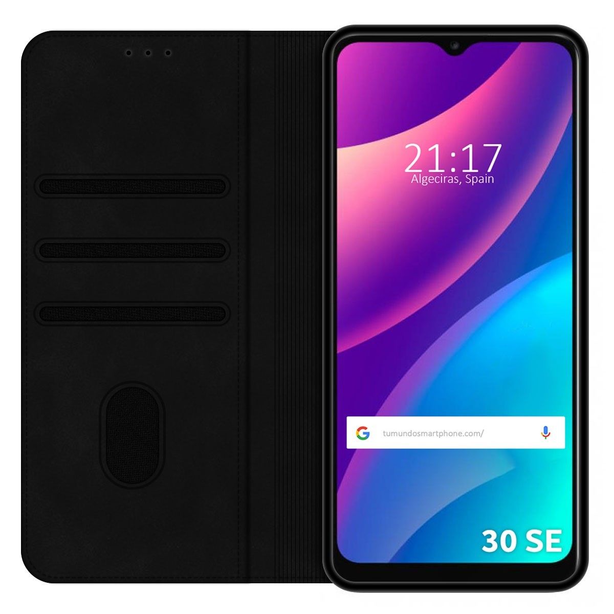 Funda Polipiel con Tarjetero para TCL 30 SE / 30E / 306 Color Negra