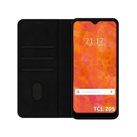 Funda Polipiel con Tarjetero para TCL 205 Color Negra
