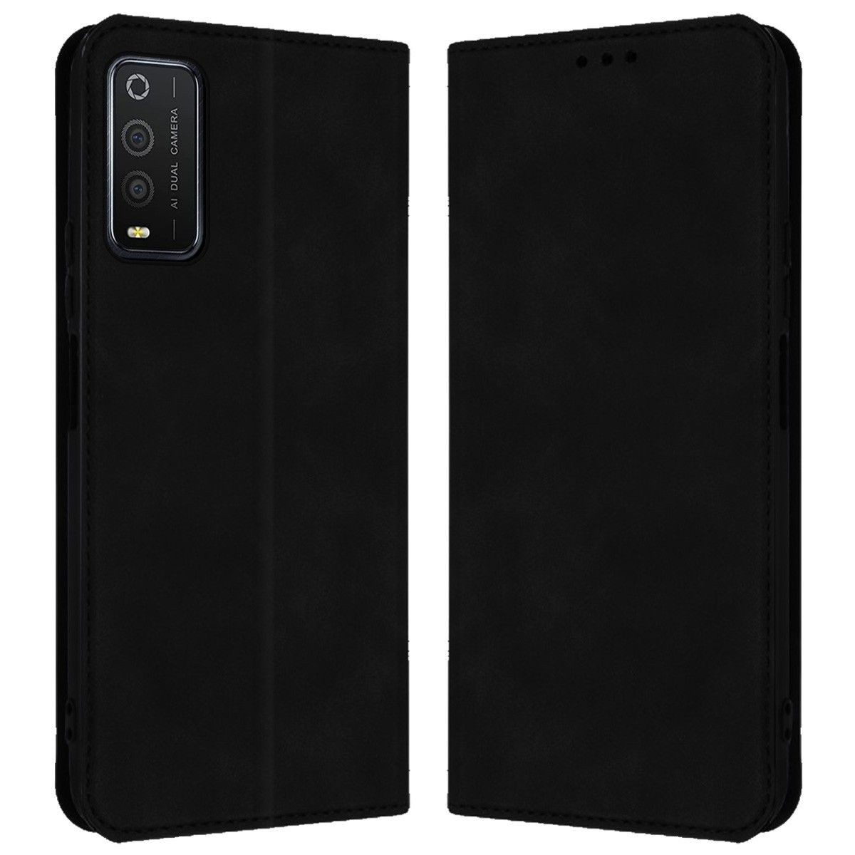 Funda Polipiel con Tarjetero para TCL 205 Color Negra