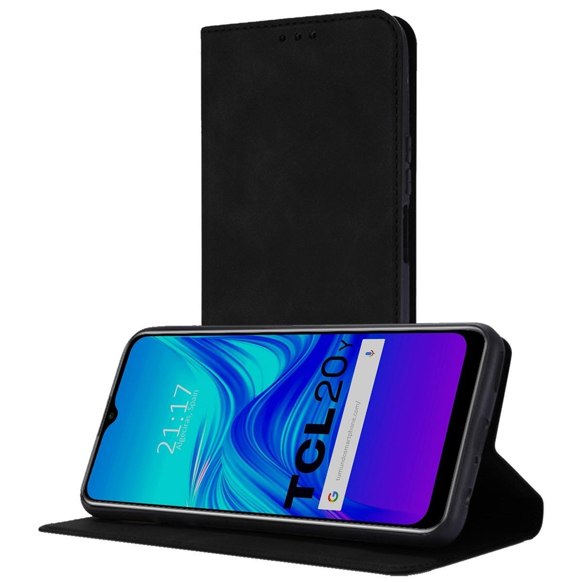 Funda Polipiel con Tarjetero para TCL 20Y Color Negra