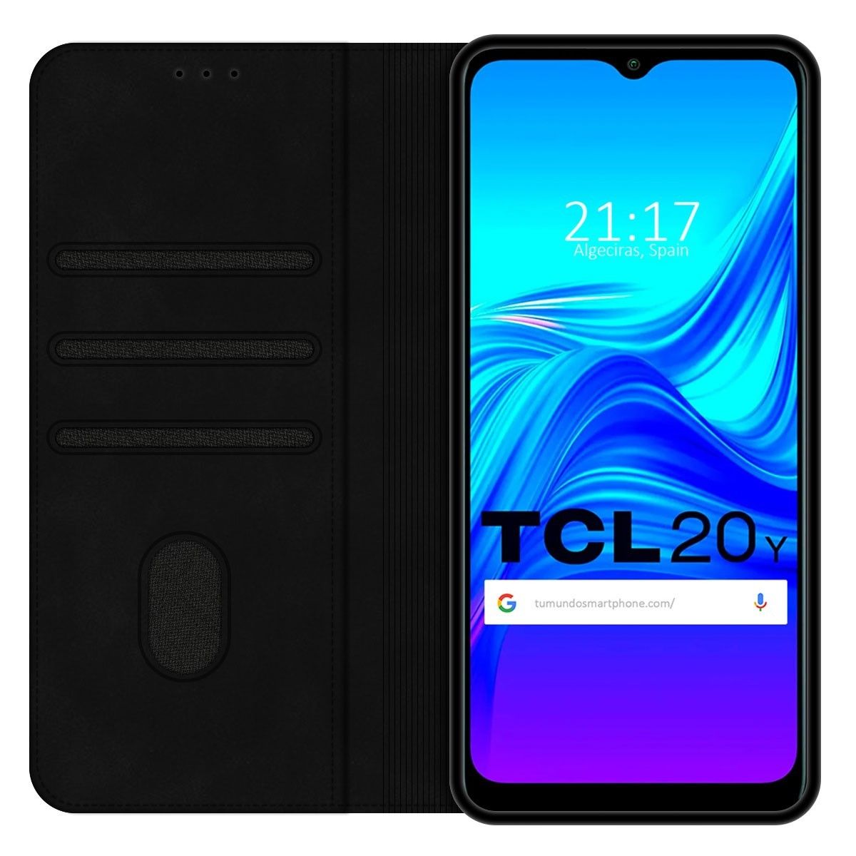 Funda Polipiel con Tarjetero para TCL 20Y Color Negra