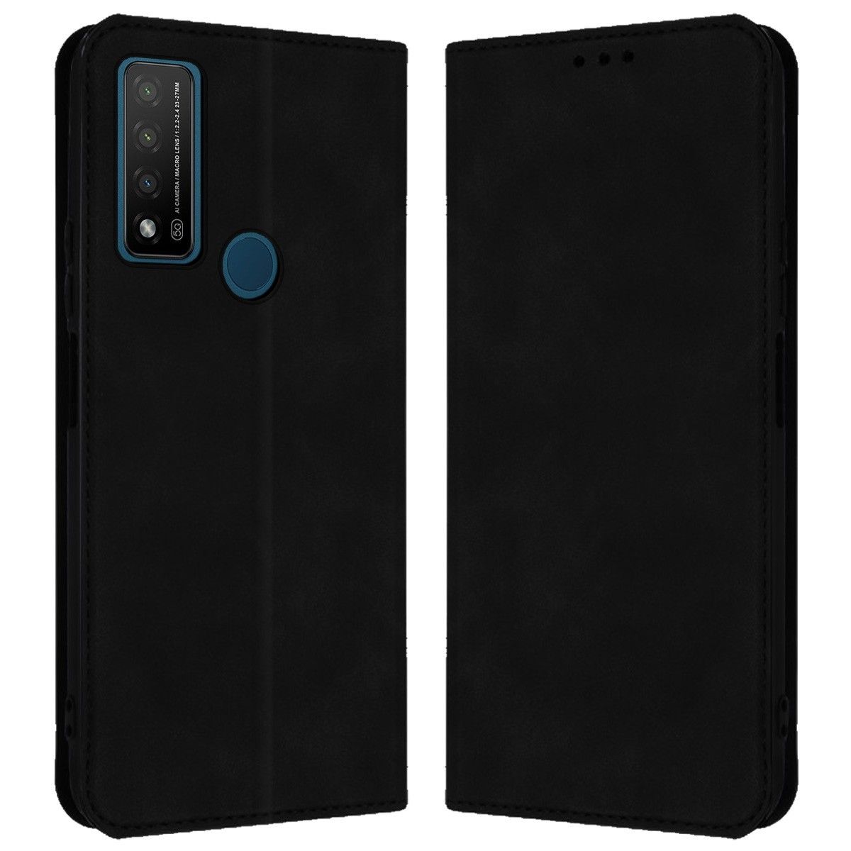 Funda Polipiel con Tarjetero para TCL 20 R 5G Color Negra