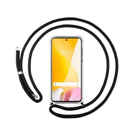 Funda Colgante Transparente para Xiaomi 12 Lite 5G con Cordon Negro