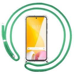 Funda Colgante Transparente para Xiaomi 12 Lite 5G con Cordon Verde Agua