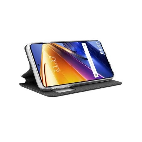 Funda Libro Soporte con Ventana para Xiaomi Poco F4 5G color Negra