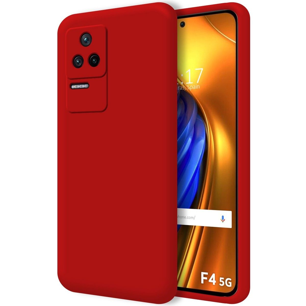 Funda Silicona Líquida Ultra Suave para Xiaomi Poco F4 5G color Roja