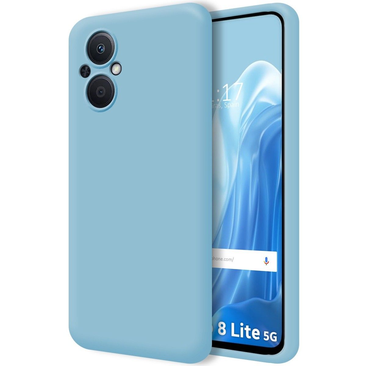 Funda Silicona Líquida Ultra Suave para Oppo Reno 8 Lite 5G color Azul