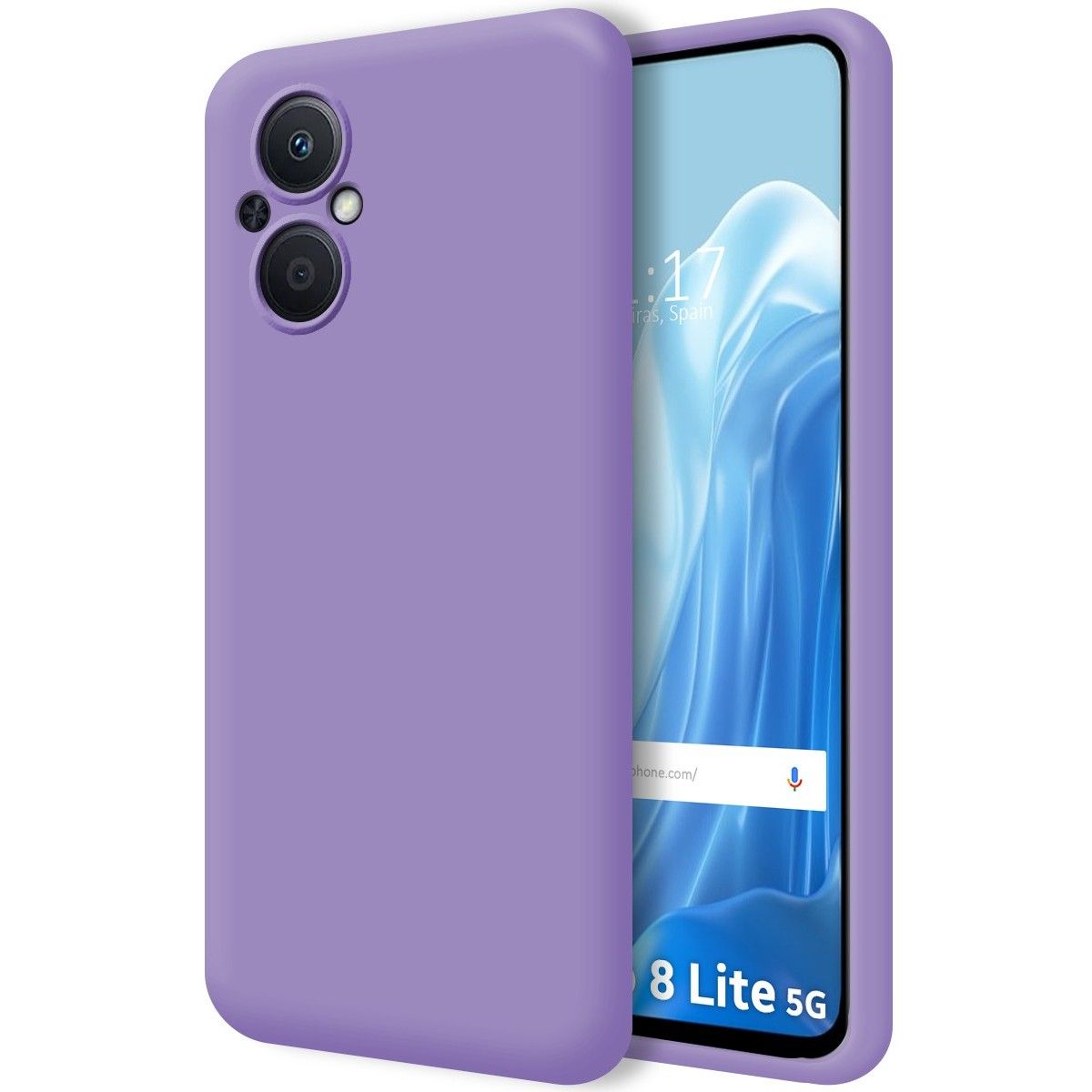 Funda Silicona Líquida Ultra Suave para Oppo Reno 8 Lite 5G color Morada