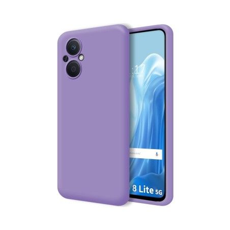 Funda Silicona Líquida Ultra Suave para Oppo Reno 8 Lite 5G color Morada