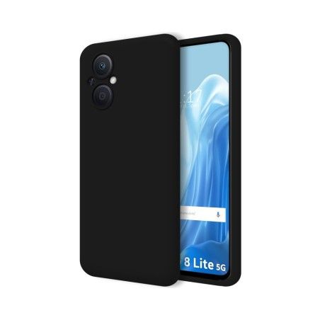 Funda Silicona Líquida Ultra Suave para Oppo Reno 8 Lite 5G color Negra