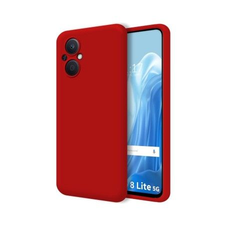 Funda Silicona Líquida Ultra Suave para Oppo Reno 8 Lite 5G color Roja